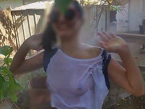 Future porn star shows everything