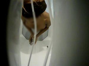 Soaped up black girl spied under shower Picture 8