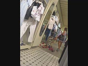 Upskirt of sweet ass in clothes store Picture 2