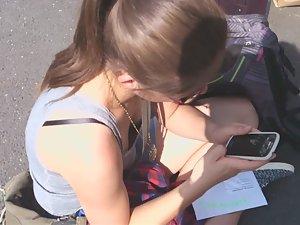 Peek into schoolgirl's small tits Picture 8