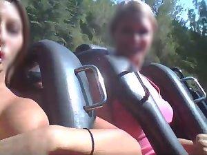 Hot woman shows tits on a roller coaster Picture 2