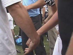 Dancing girl's thong is sticking out Picture 3