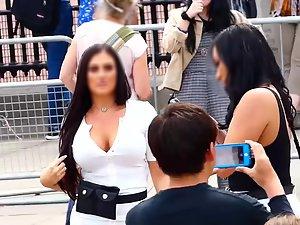 Group of busty bimbos snapping selfies together Picture 7