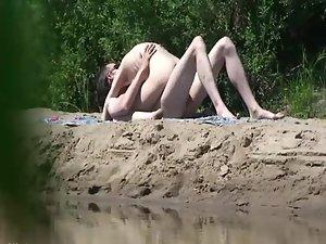 Thin girl spied as she fucks by the river Picture 6