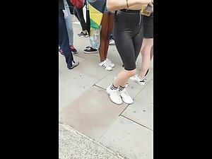 Perky tits seen through black top while she dances Picture 1