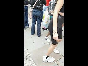 Perky tits seen through black top while she dances Picture 4