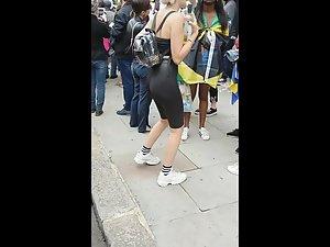 Perky tits seen through black top while she dances Picture 5