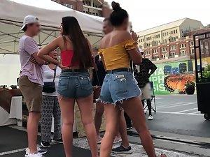 Two girls in shorts are sexy in their own way Picture 4