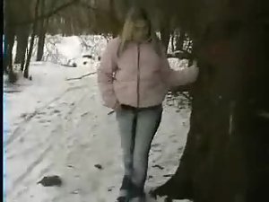 Pierced pussy fucked out in the snow Picture 2