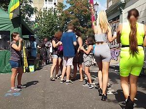 Hot blonde's butt is the best one in the crowd Picture 1