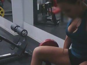 Big tits wiggle during exercise