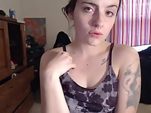 Punk girl does a sexy striptease Picture 1