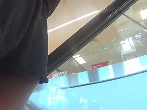 Peeking at thong in loose shorts Picture 6