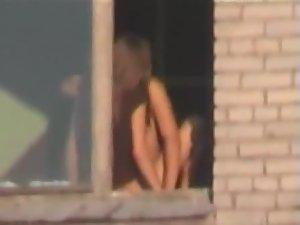 Peeping as neighbors fuck by the window Picture 2