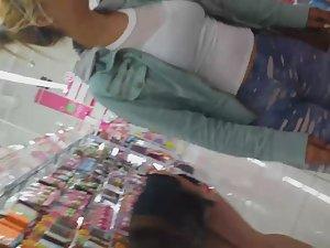 Sexy blonde in torn tights Picture 4