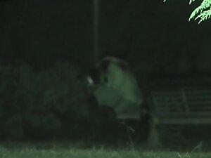 Dick riding at night in the park is caught by voyeur Picture 5