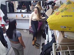 Spying on incredible stripper girls in backroom