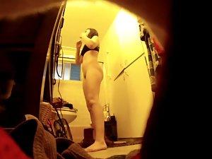 Naked sister spied with a hidden camera in bathroom Picture 2