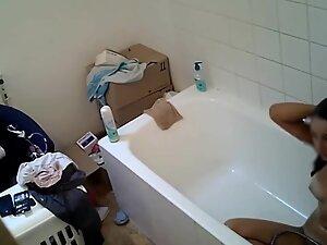 Masturbating in front of her roommate in bathroom Picture 6