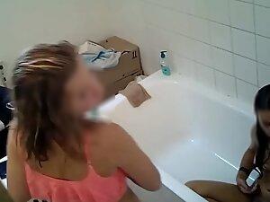 Masturbating in front of her roommate in bathroom Picture 7