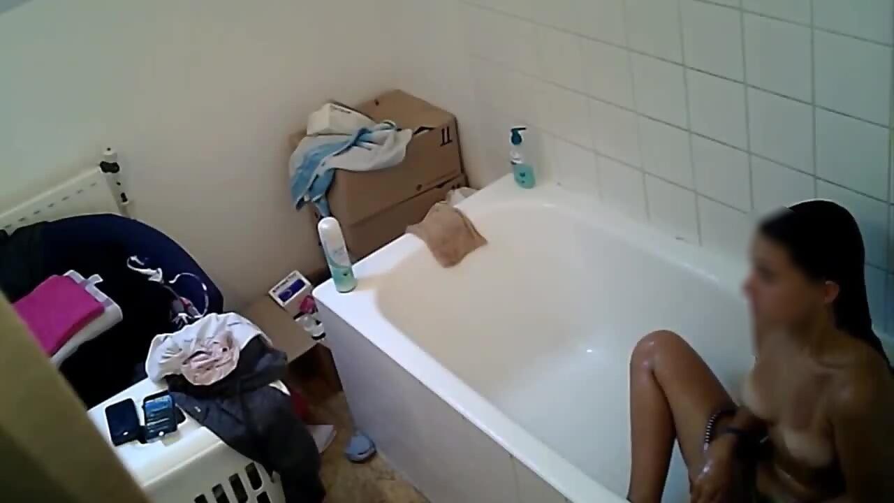 Masturbating in front of her roommate in bathroom