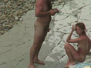Husband comes and fucks wife on beach Picture 4