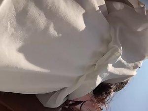 Upskirt of elegant girl during a formal event Picture 2