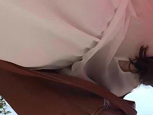 Upskirt of elegant girl during a formal event Picture 5