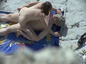 Horny couple spied fucking on a beach Picture 3
