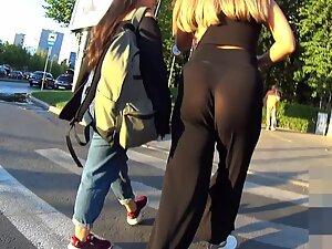 Raunchy butt and thong in transparent pants Picture 7