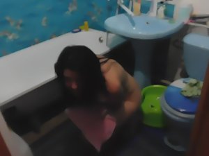Naked roommate screams in shower