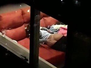 Peeping on hot lonely neighbor caressing herself