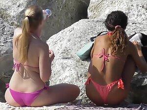 Two incredibly hot friends spotted on rocky beach Picture 2