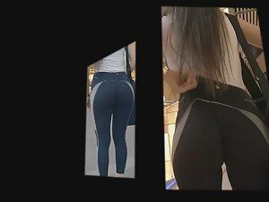 Fixing tights on an incredible ass Picture 1