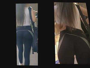 Fixing tights on an incredible ass Picture 4