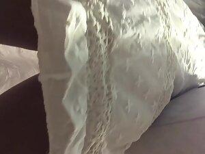 Upskirt of epic ass and pussy in transparent lace thong Picture 4