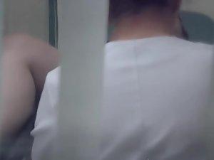 Landing strip pussy haircut gets peeped Picture 2