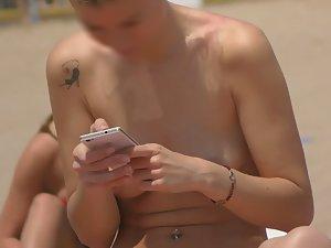 Topless girl with tattoo on shoulder Picture 1
