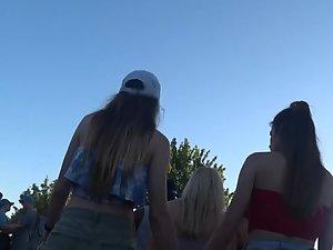 Adorable teen lesbians holding hands in public Picture 3
