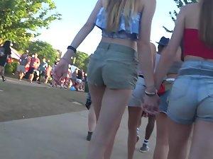 Adorable teen lesbians holding hands in public Picture 4