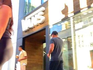 Milf with phat booty holding hands with younger black boyfriend Picture 1