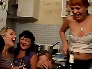 Women have fun with some flashing