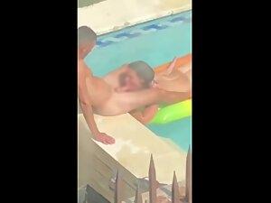 Peeping while neighbors fuck in swimming pool Picture 6
