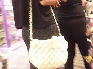 See thru tights show cute undies Picture 5