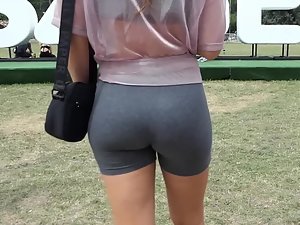 Hot girl with terrific ass is in good mood