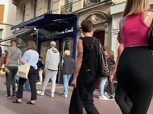 Thong is visible on this fine perky ass Picture 5
