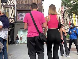 Thong is visible on this fine perky ass Picture 8
