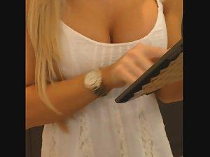 Hot saleswoman got amazing big boobs Picture 6