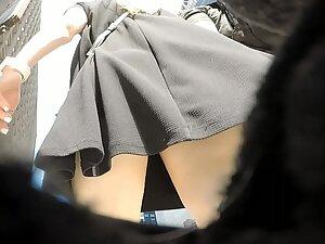 Gentle ass in mesh panties got visible in upskirt Picture 3