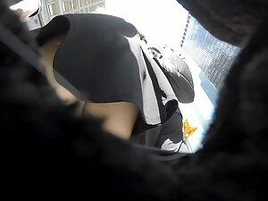 Gentle ass in mesh panties got visible in upskirt Picture 8